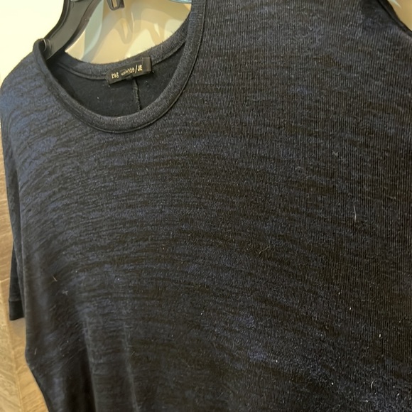Rag and bone marled navy and black knit short sleeve top - Picture 4 of 5